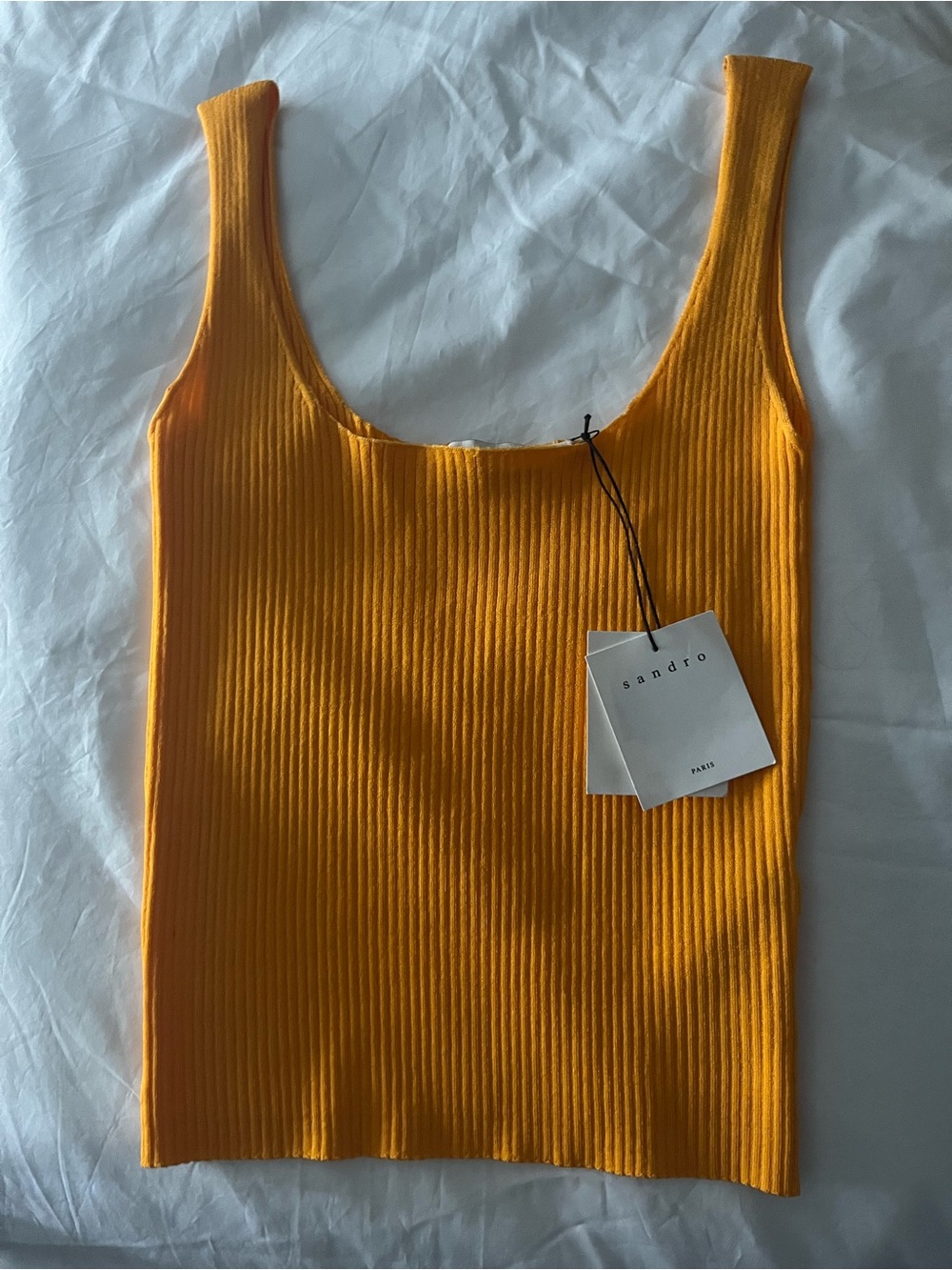 Sandro Ribbed Scoop Neck Tank - Picture 2 of 5